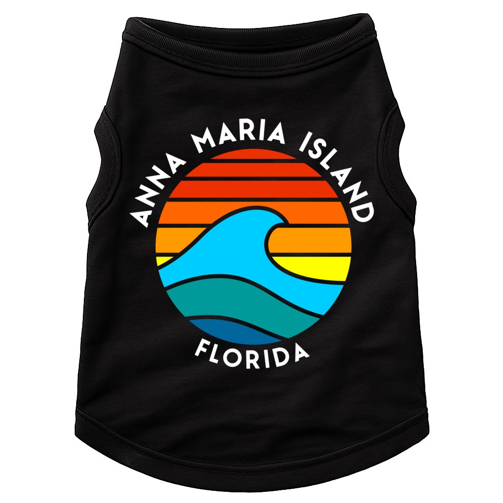 Anna Maria Island Florida Retro Wave Gift Doggie Tank
