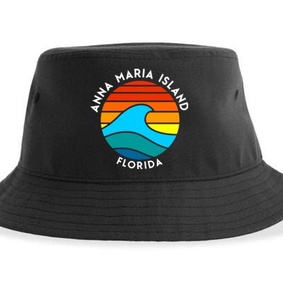 Anna Maria Island Florida Retro Wave Gift Sustainable Bucket Hat