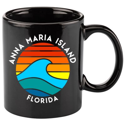 Anna Maria Island Florida Retro Wave Gift 11oz C Handle Ceramic Mug