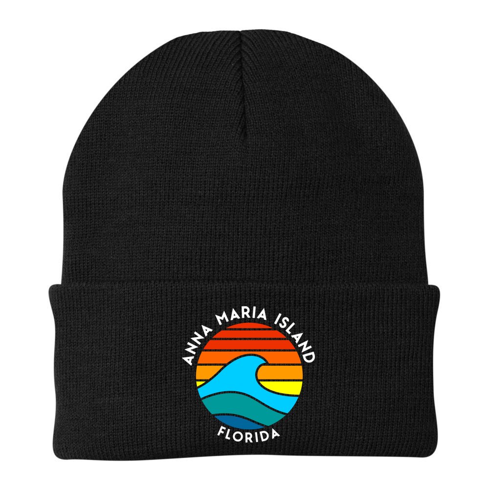 Anna Maria Island Florida Retro Wave Gift Beanie
