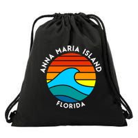 Anna Maria Island Florida Retro Wave Gift Drawstring Bag