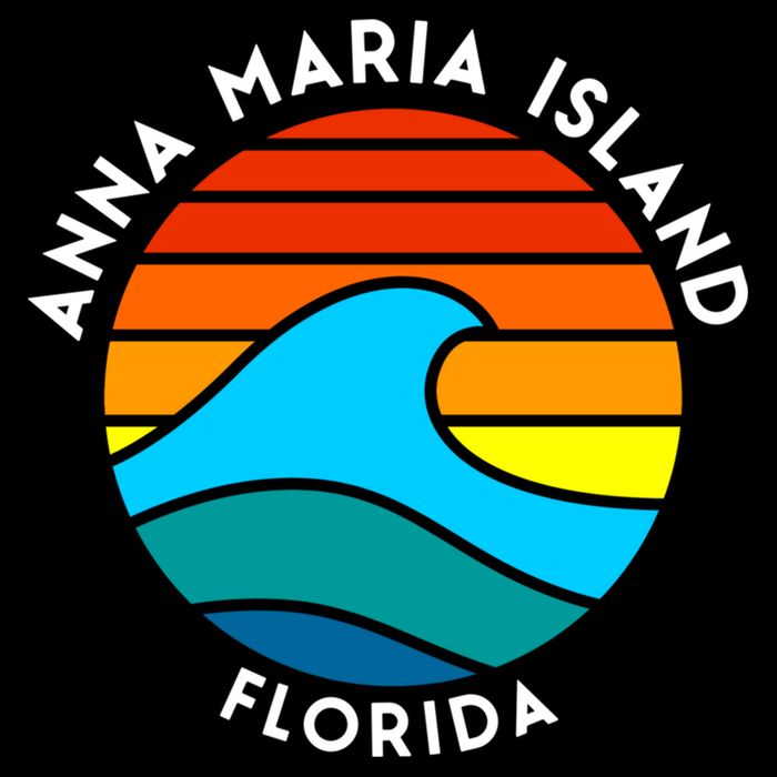 Anna Maria Island Florida Retro Wave Gift Drawstring Bag