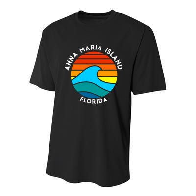 Anna Maria Island Florida Retro Wave Gift Youth Performance Sprint T-Shirt