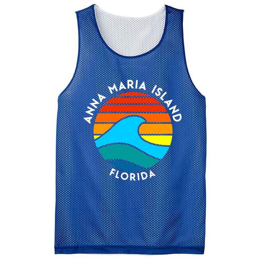 Anna Maria Island Florida Retro Wave Gift Mesh Reversible Basketball Jersey Tank
