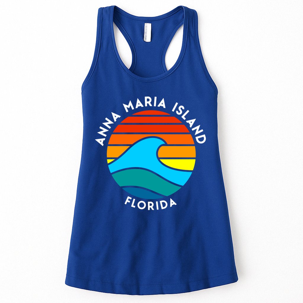 Anna Maria Island Florida Retro Wave Gift Womens Tank Top