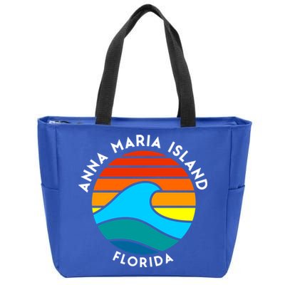 Anna Maria Island Florida Retro Wave Gift Zip Tote Bag