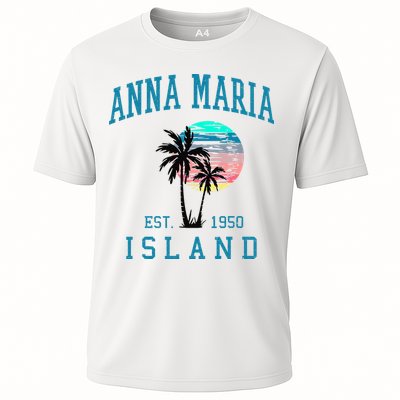 Anna Maria Island Florida Vintage Beach Palm Trees Summer Performance Shirt