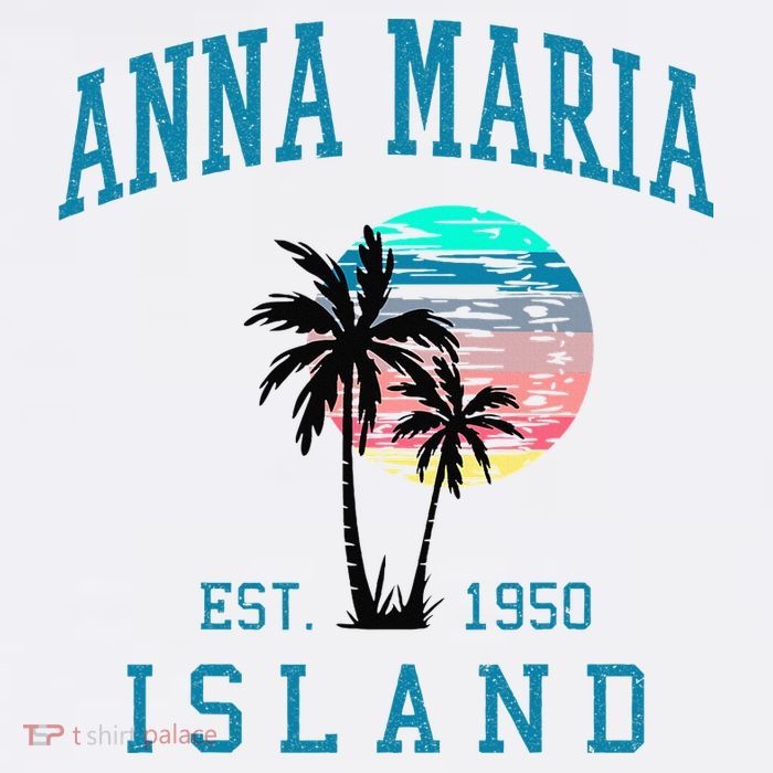 Anna Maria Island Florida Vintage Beach Palm Trees Summer Tall T-Shirt