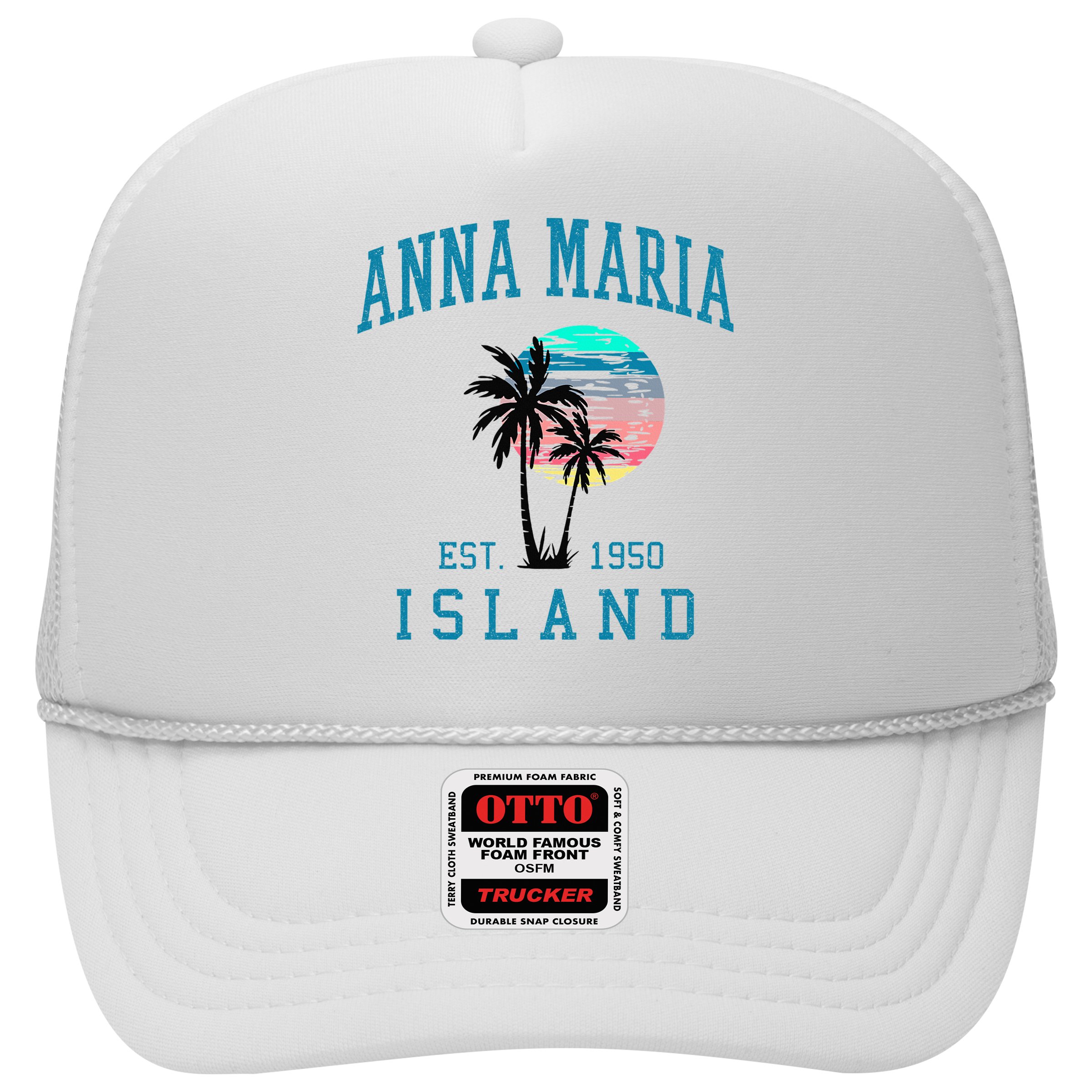 Anna Maria Island Florida Vintage Beach Palm Trees Summer Hat