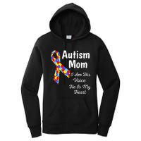 Autism Mom I Am His Voice He Is My Heart Women's Pullover Hoodie