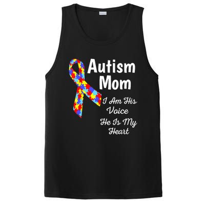 Autism Mom I Am His Voice He Is My Heart PosiCharge Competitor Tank