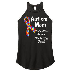 Autism Mom I Am His Voice He Is My Heart Women's Perfect Tri Rocker Tank