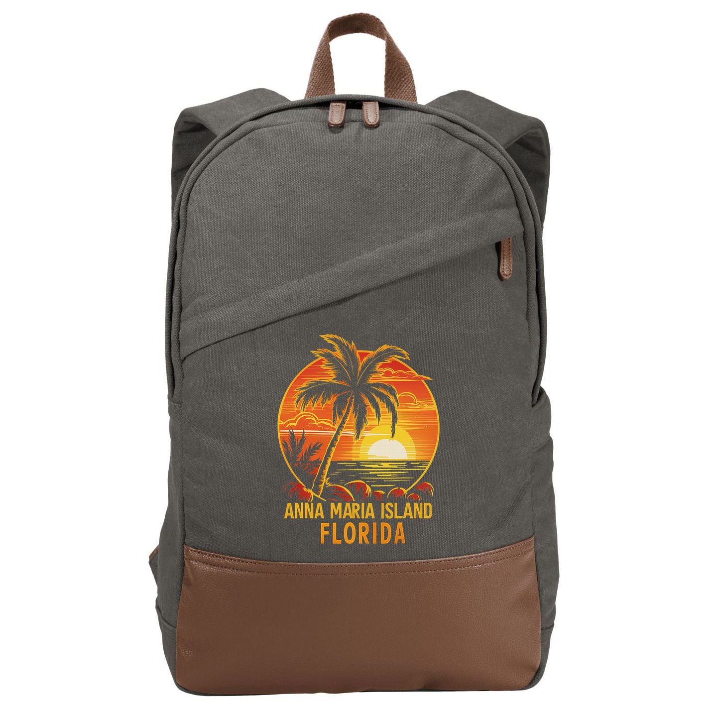 Anna Maria Island Florida Cotton Canvas Backpack