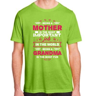 A Mother Is The Most Important Job In The World Mom Mommy Cute Gift Adult ChromaSoft Performance T-Shirt