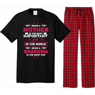 A Mother Is The Most Important Job In The World Mom Mommy Cute Gift Pajama Set