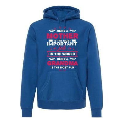 A Mother Is The Most Important Job In The World Mom Mommy Cute Gift Premium Hoodie