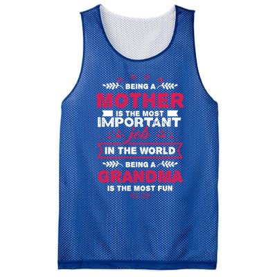 A Mother Is The Most Important Job In The World Mom Mommy Cute Gift Mesh Reversible Basketball Jersey Tank