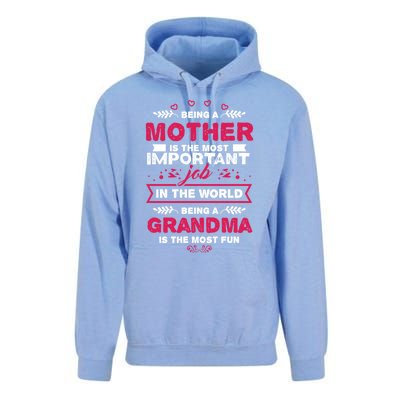 A Mother Is The Most Important Job In The World Mom Mommy Cute Gift Unisex Surf Hoodie