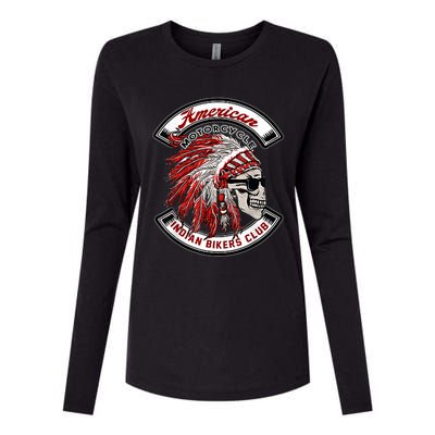 American Motorcycles Indian Biker Club Oldschool Choppers Womens Cotton Relaxed Long Sleeve T-Shirt