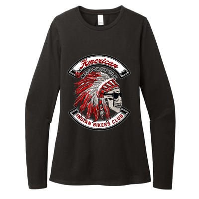 American Motorcycles Indian Biker Club Oldschool Choppers Womens CVC Long Sleeve Shirt