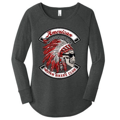 American Motorcycles Indian Biker Club Oldschool Choppers Women's Perfect Tri Tunic Long Sleeve Shirt