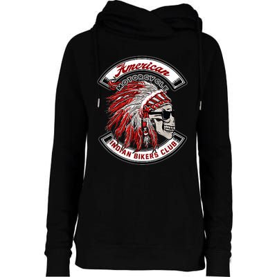 American Motorcycles Indian Biker Club Oldschool Choppers Womens Funnel Neck Pullover Hood