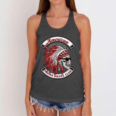 American Motorcycles Indian Biker Club Oldschool Choppers Women's Knotted Racerback Tank