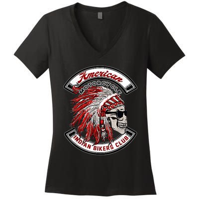 American Motorcycles Indian Biker Club Oldschool Choppers Women's V-Neck T-Shirt