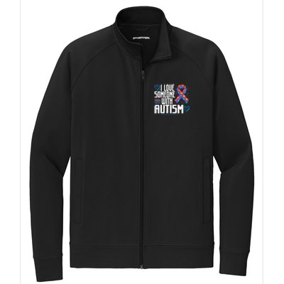 Autism Mom I Love Someone With Autism Gift Stretch Full-Zip Cadet Jacket