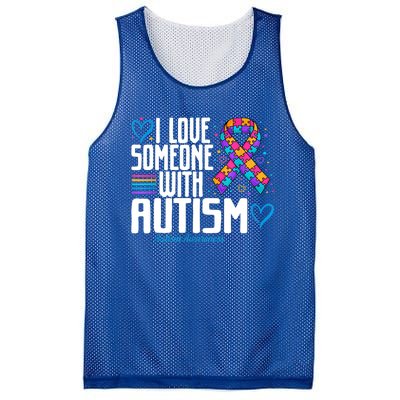 Autism Mom I Love Someone With Autism Gift Mesh Reversible Basketball Jersey Tank