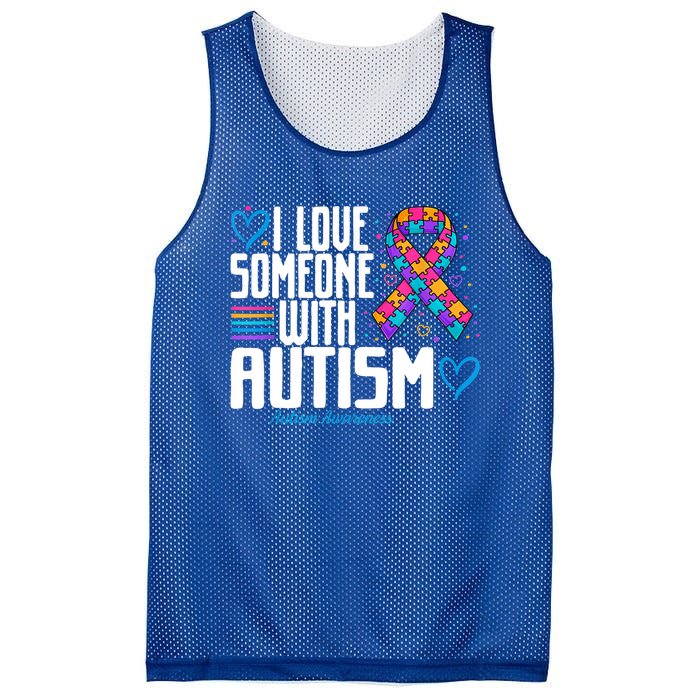 Autism Mom I Love Someone With Autism Gift Mesh Reversible Basketball Jersey Tank