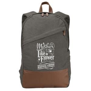 A Mother Is Like A Flower Each One Is Beautiful And Unique Cotton Canvas Backpack