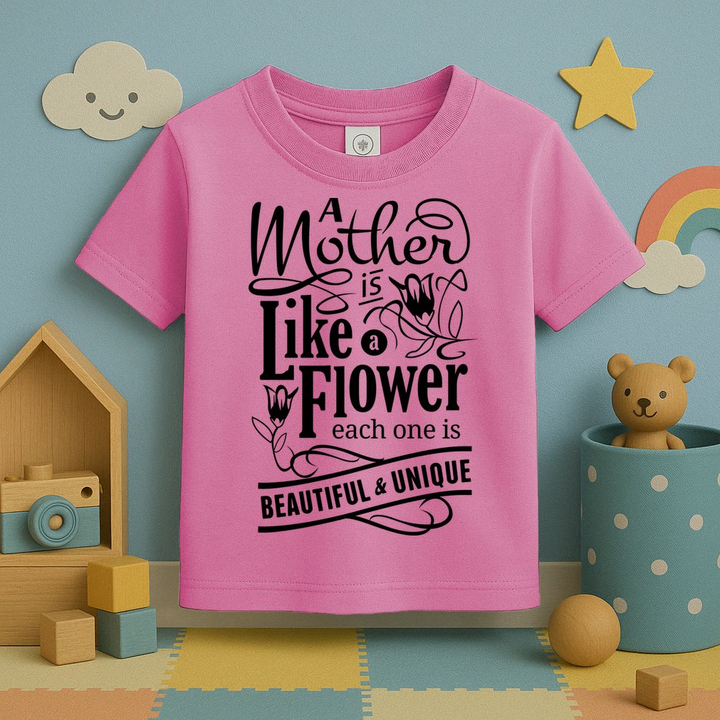 A Mother Is Like A Flower Each One Is Beautiful And Unique Toddler T-Shirt