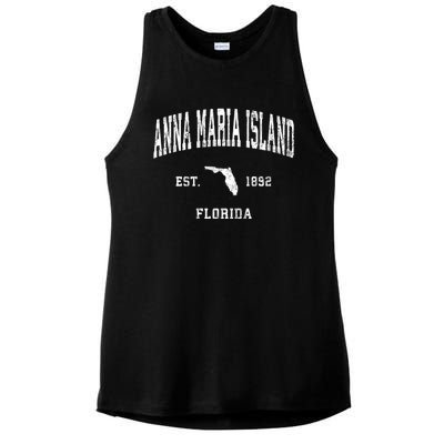 Anna Maria Island Florida Fl Vintage Athletic Ladies PosiCharge Tri-Blend Wicking Tank