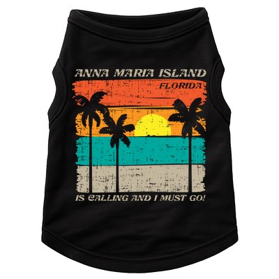 Anna Maria Island Florida Vintage Beach Retro Sunset Gift Doggie Tank