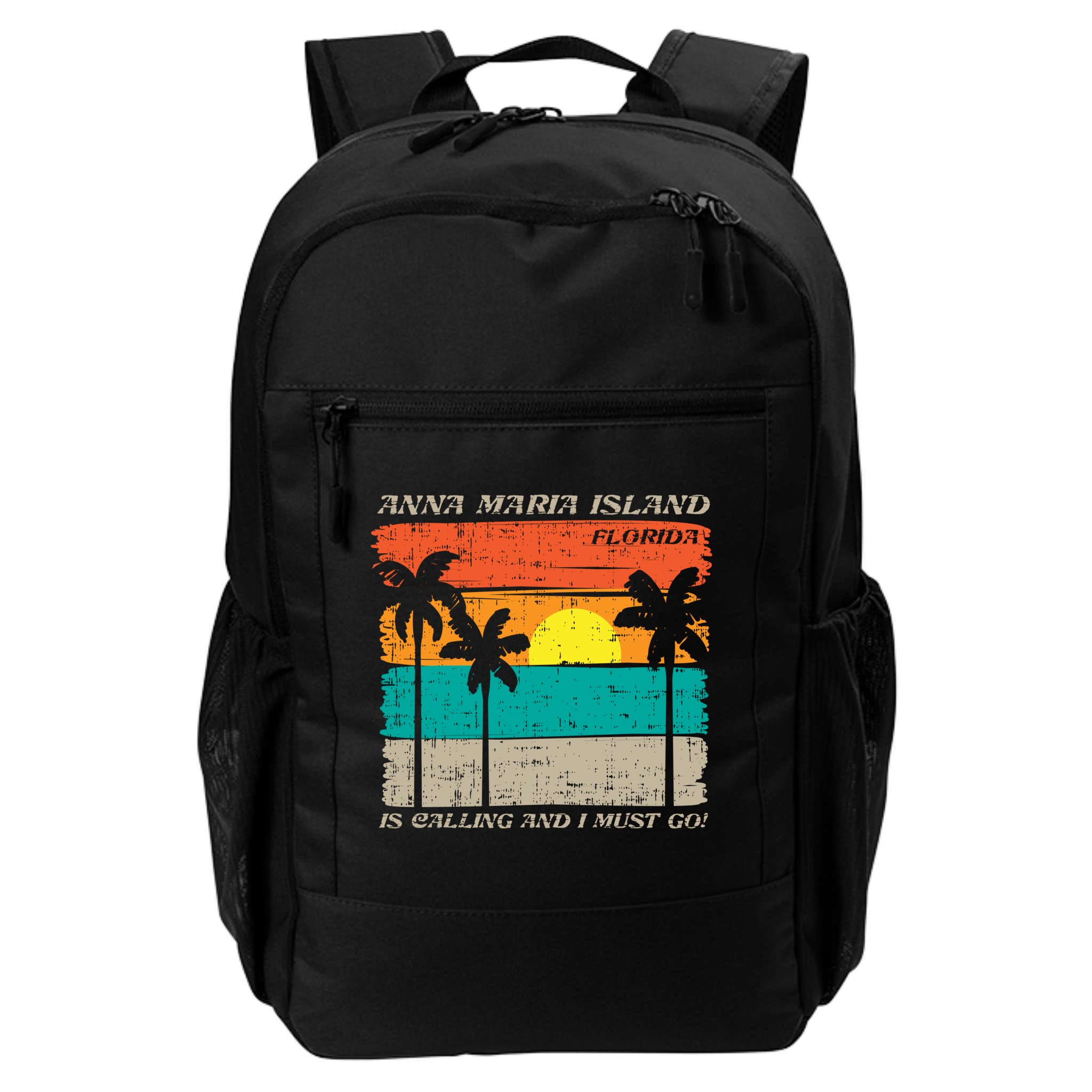 Anna Maria Island Florida Vintage Beach Retro Sunset Gift Backpack