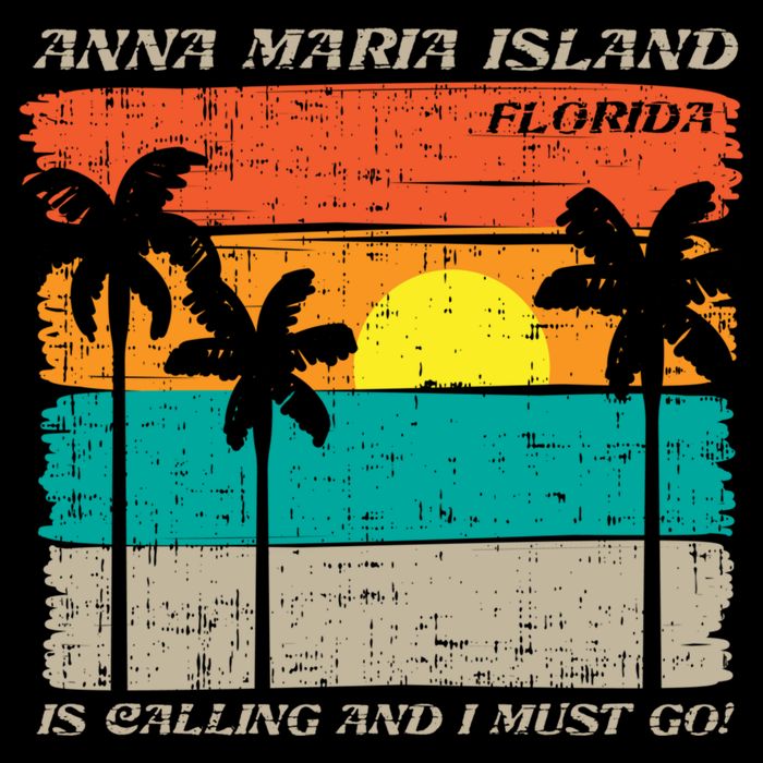 Anna Maria Island Florida Vintage Beach Retro Sunset Gift Bucket Hat