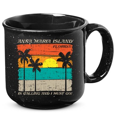 Anna Maria Island Florida Vintage Beach Retro Sunset Gift 15oz Campfire Ceramic Mug