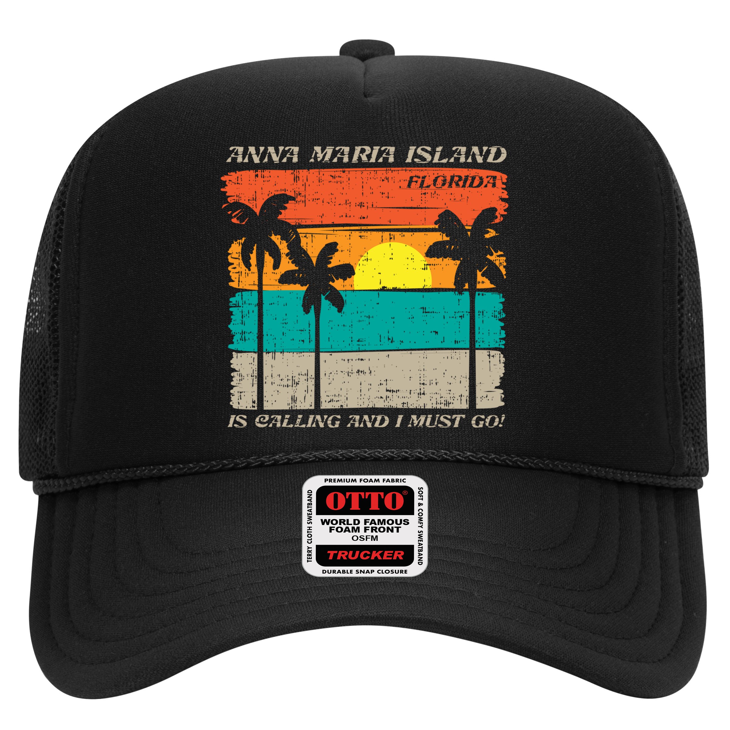 Anna Maria Island Florida Vintage Beach Retro Sunset Gift Hat