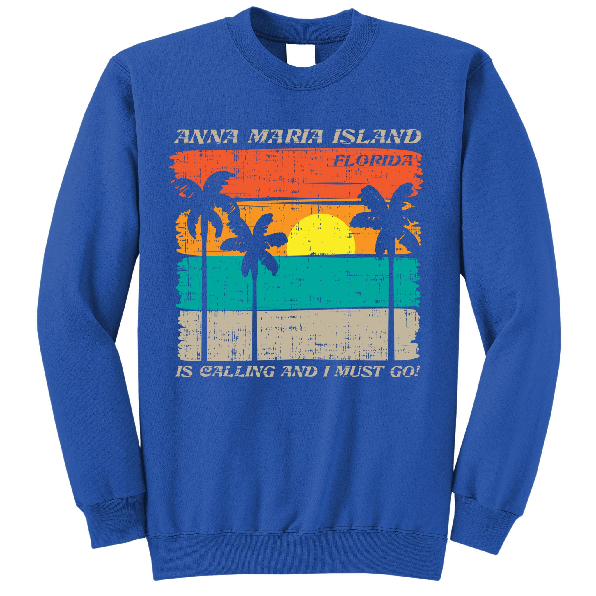 Anna Maria Island Florida Vintage Beach Retro Sunset Gift Sweatshirt