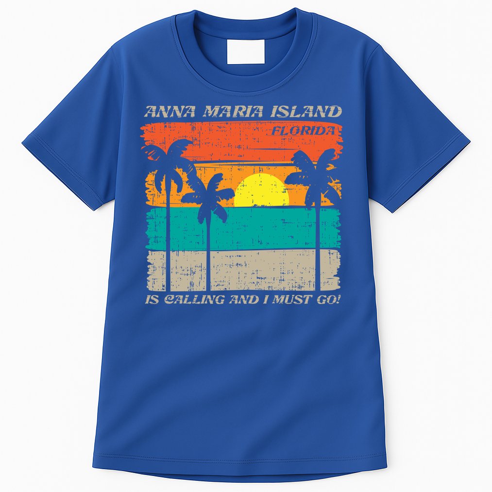 Anna Maria Island Florida Vintage Beach Retro Sunset Gift Tall T-Shirt