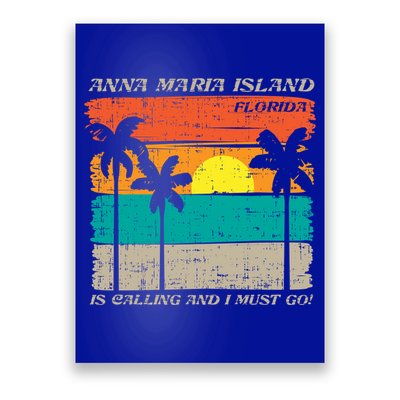 Anna Maria Island Florida Vintage Beach Retro Sunset Gift Poster