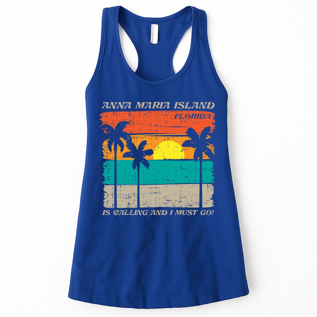 Anna Maria Island Florida Vintage Beach Retro Sunset Gift Womens Tank Top