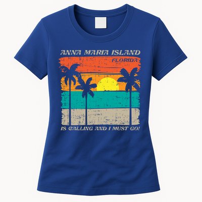 Anna Maria Island Florida Vintage Beach Retro Sunset Gift Womens T-Shirt