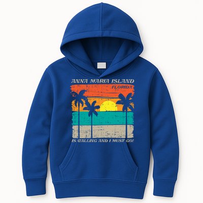 Anna Maria Island Florida Vintage Beach Retro Sunset Gift Kids Hoodie