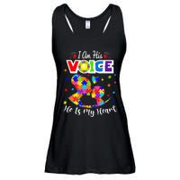 Autism Mom IM His Voice He Is My Heart Autism Awareness Ladies Essential Flowy Tank