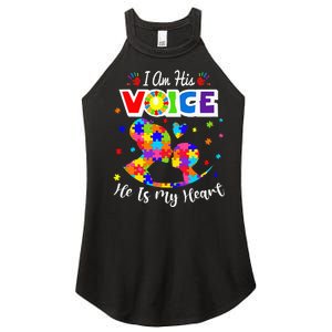 Autism Mom IM His Voice He Is My Heart Autism Awareness Women's Perfect Tri Rocker Tank