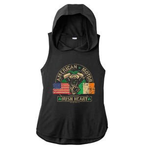 American Motor Irish Heart For Irish Bikers Ladies PosiCharge Tri-Blend Wicking Draft Hoodie Tank