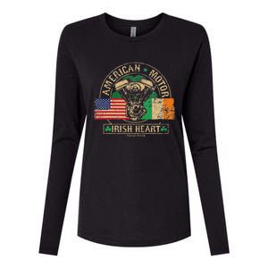 American Motor Irish Heart For Irish Bikers Womens Cotton Relaxed Long Sleeve T-Shirt