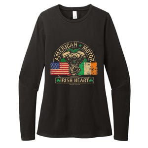 American Motor Irish Heart For Irish Bikers Womens CVC Long Sleeve Shirt